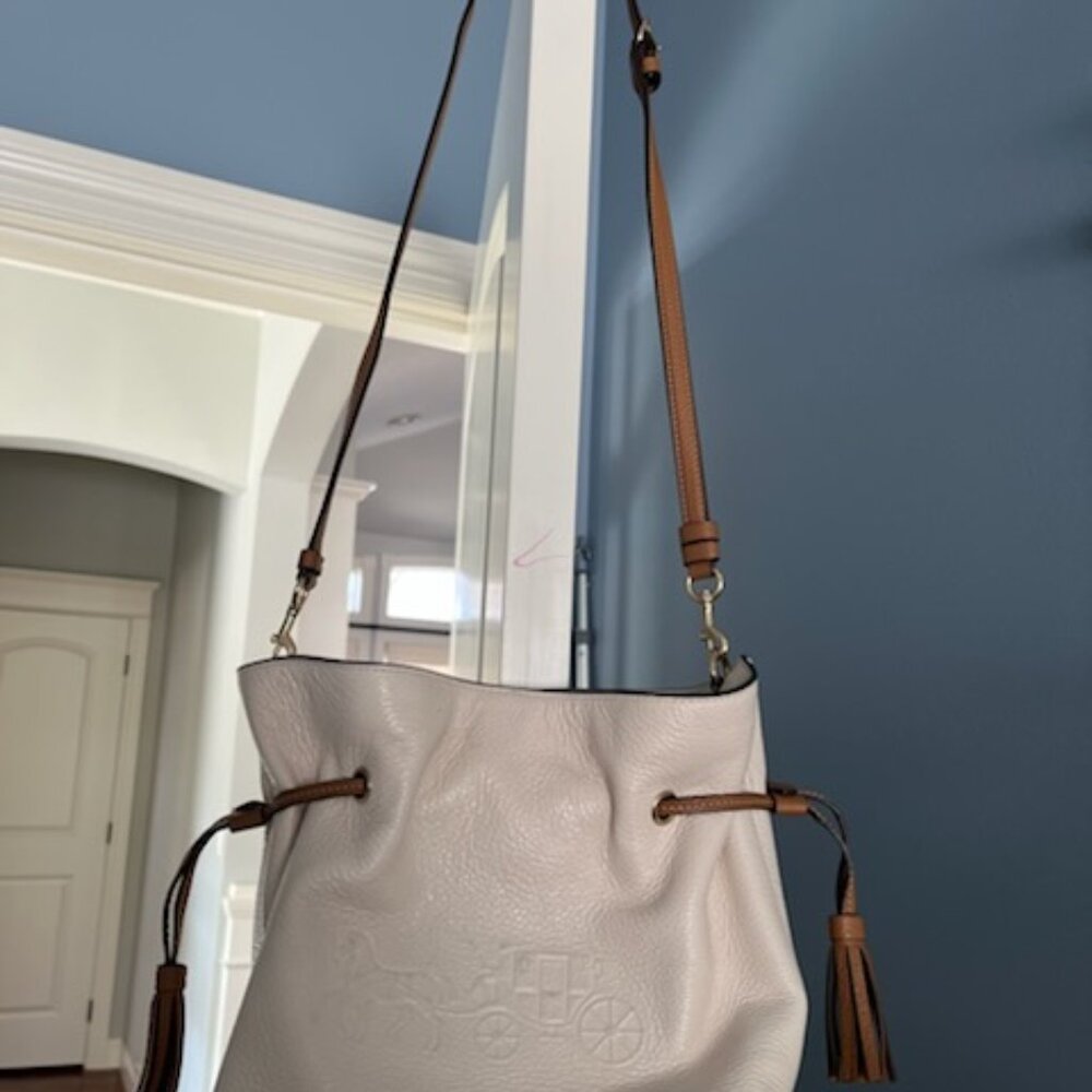 Off-white genuine, leather Coach crossbody or handheld purse handbag